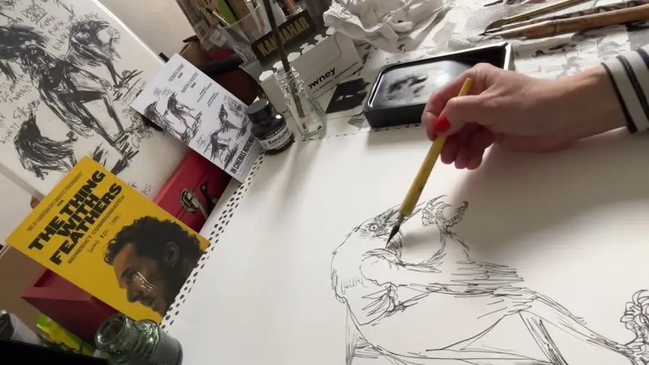 Video for the film The Thing with Feathers — Comic Artist Lucy Sullivan Draws Crow