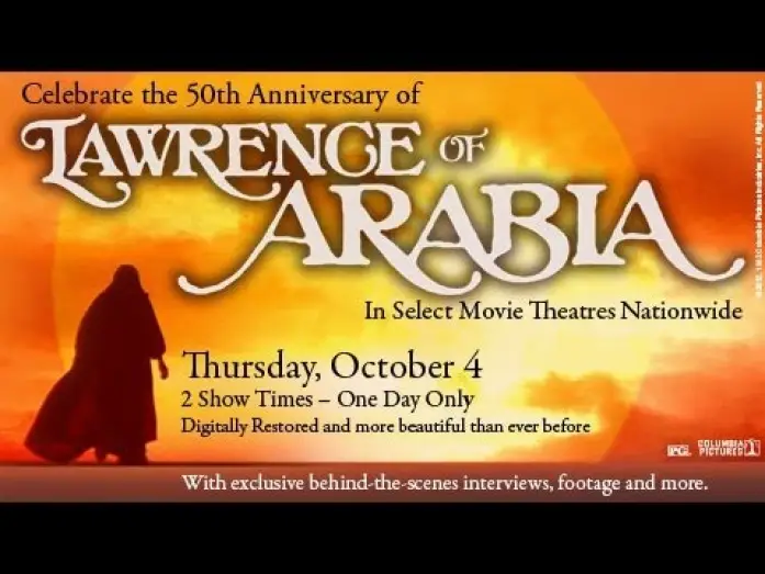 Video for the film Lawrence of Arabia — 50th Anniversary Event