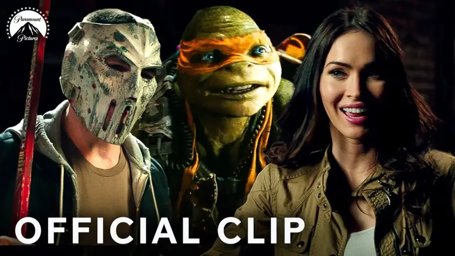 Video for the film Teenage Mutant Ninja Turtles: Out of the Shadows — Megan Fox Meets Casey Jones and the Ninja Turtles