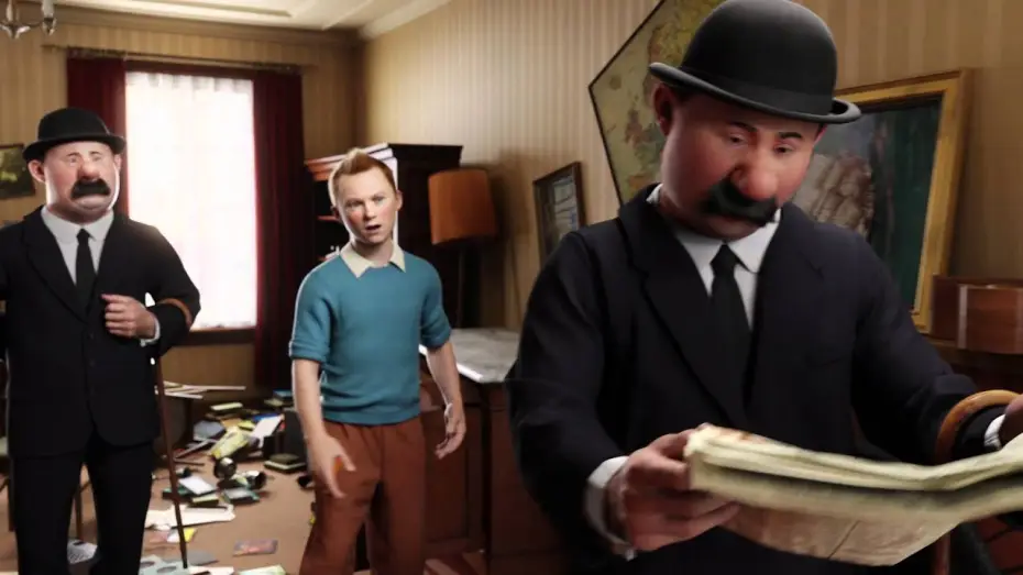 Video for the film The Adventures of Tintin — Les aventures de Tintin : Le secret de la Licorne - Extrait "Newspaper clue" VF