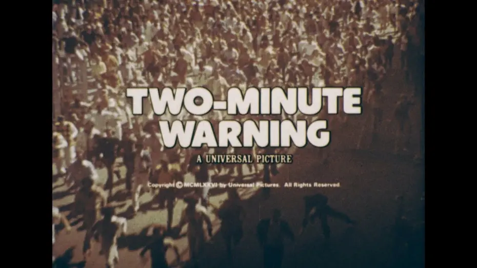 Video for the film Two-Minute Warning — Two Minute Warning 1976 High Definition 4 TV Spots Trailers Charlton Heston John Cassavetes 16mm