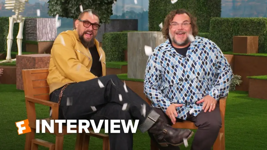 Video for the film Minecraft — Jack Black and Jason Momoa Chaotically Break into Song During ‘Minecraft’ Interview