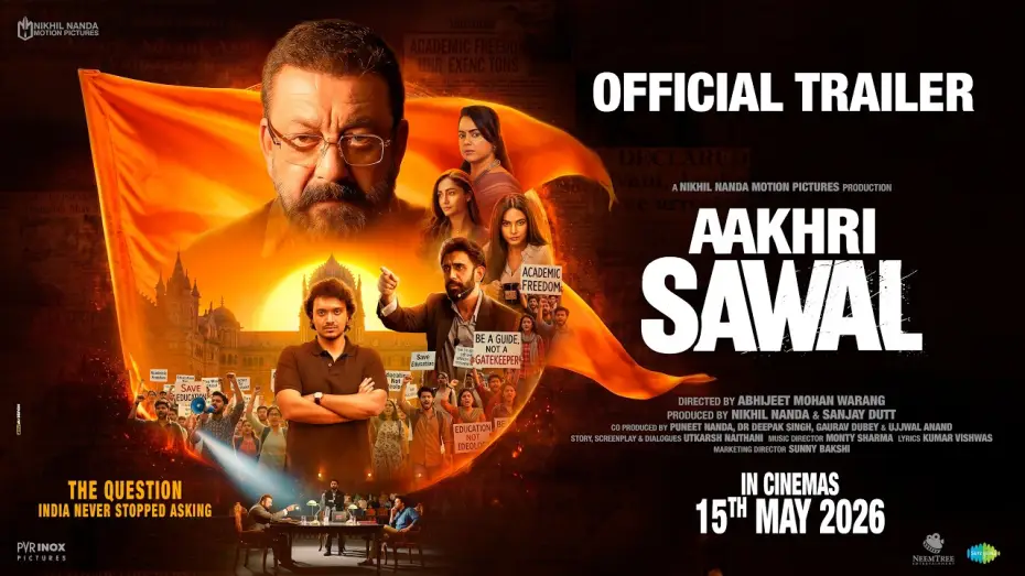 Video for the film Aakhri Sawal — Aakhri Sawal Official Trailer | Sanjay Dutt | Namashi | Amit Sadh | Sameera Reddy | 15 May Release