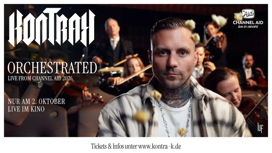 Video for the film Kontra K: Orchestrated - Live from Channel Aid 2026 — KONTRA K ORCHESTRATED – LIVE FROM CHANNEL AID 2026 I TRAILER