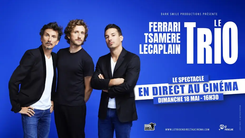 Video for the film Ferrari, Tsamere, Lecaplain : La Tournée du Trio — FERRARI. TSAMERE. LECAPLAIN. LE TRIO EN DIRECT AU CINÉMA