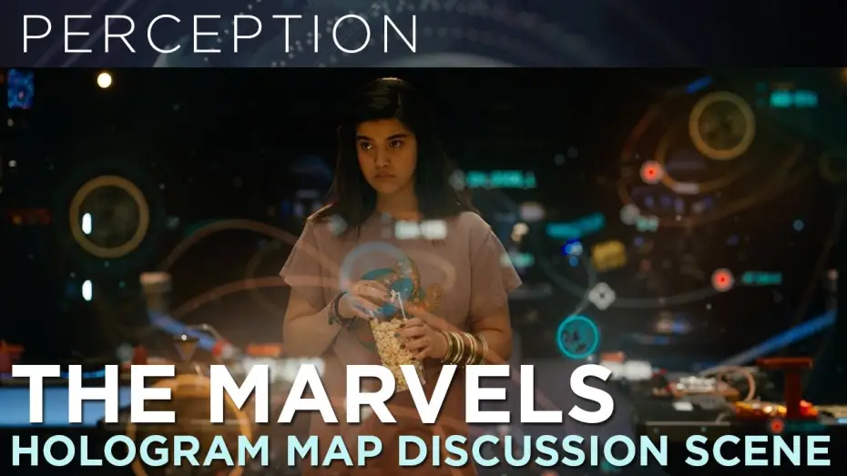 Video for the film The Marvels — Hologram Map Travel Discussion Full Scene