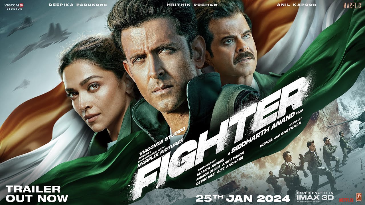 Video for the film Fighter — FIGHTER (Official Trailer): Hrithik Roshan,Deepika Padukone,Anil Kapoor | Siddharth Anand | 25th Jan