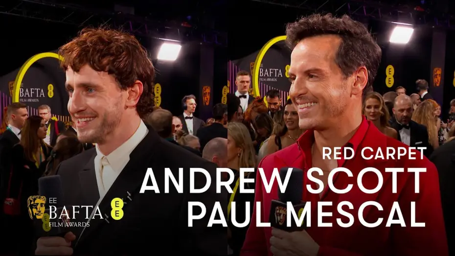 Video for the film All of Us Strangers — Andrew Scott and Paul Mescal on sharing a bed in All of Us Strangers | EE BAFTA Film Awards 2024