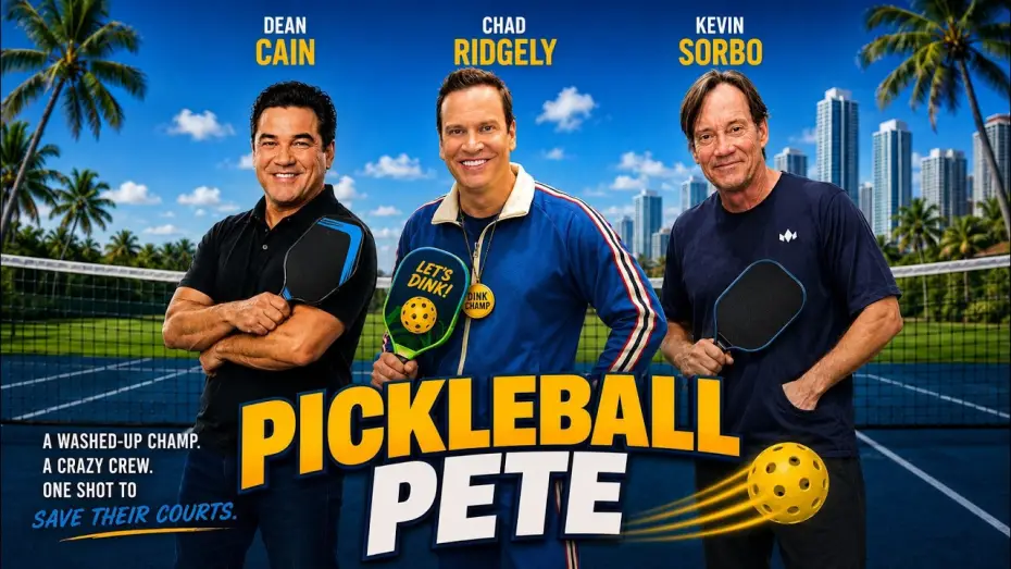 Video for the film Pickleball Pete — PICKLEBALL PETE [OFFICIAL TRAILER] (2026) Dean Cain | Chad Ridgely | Kevin Sorbo