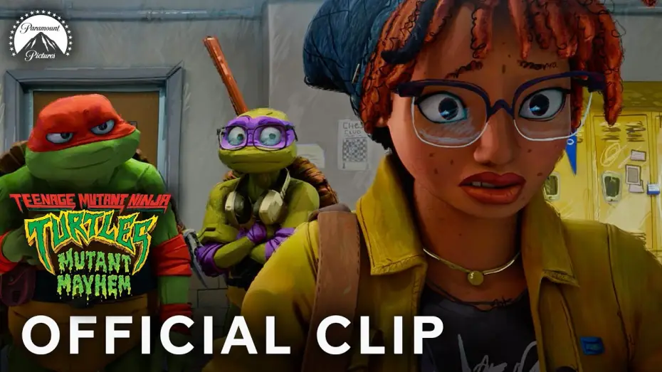 Video for the film Teenage Mutant Ninja Turtles: Mutant Mayhem — The Turtles Find Out April’s High School Nickname