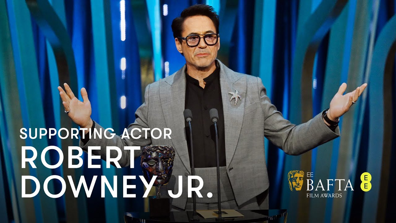 Video for the film Oppenheimer — Robert Downey Jr. wins Supporting Actor for his role in Oppenheimer | EE BAFTA Film Awards 2024