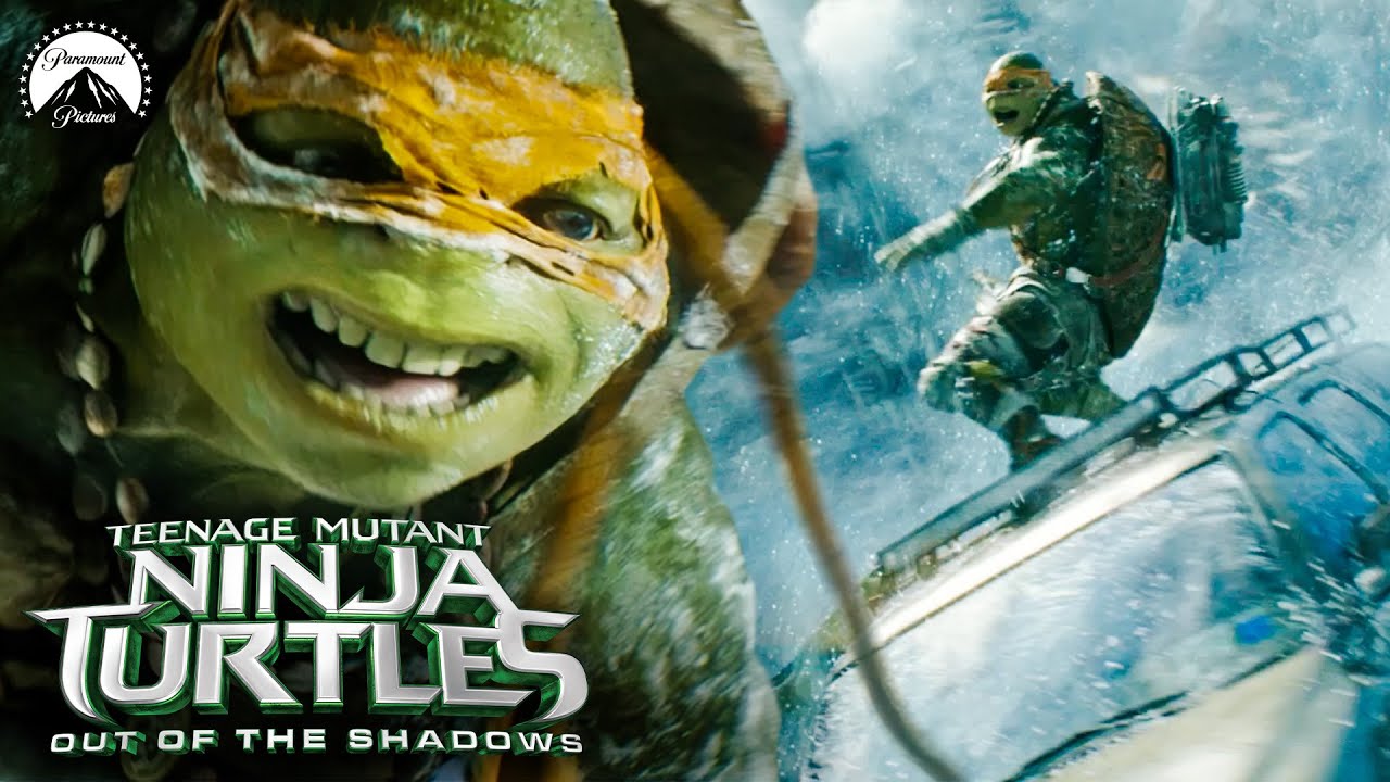 Video for the film Teenage Mutant Ninja Turtles — Full Scene - Snow Mountain Chase