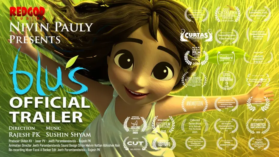 Video for the film Blu’s — Blu’s Animated Short Film Official Trailer | Nivin Pauly | Sushin Shyam | Rajesh PK | RedGod Studios