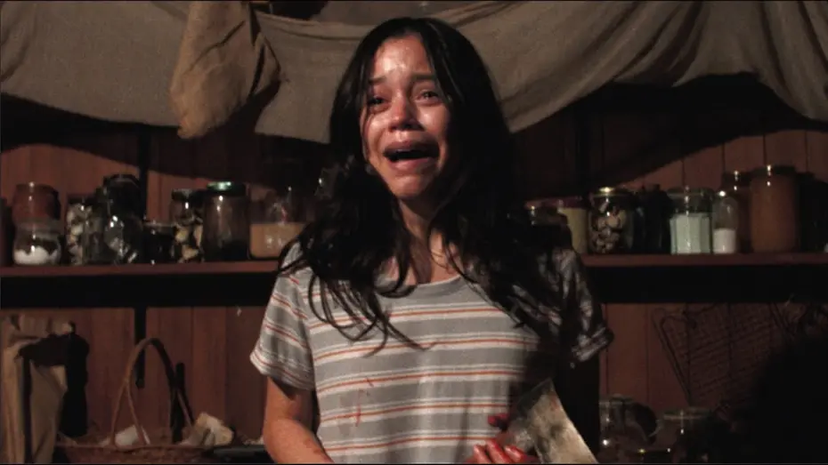 Video for the film X — Lorraine (Jenna Ortega) tries to escape