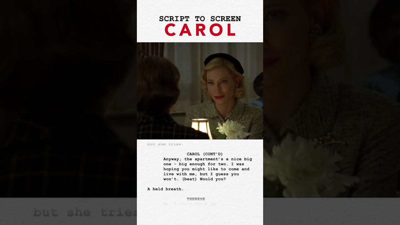 Video for the film Carol — Script to Scene