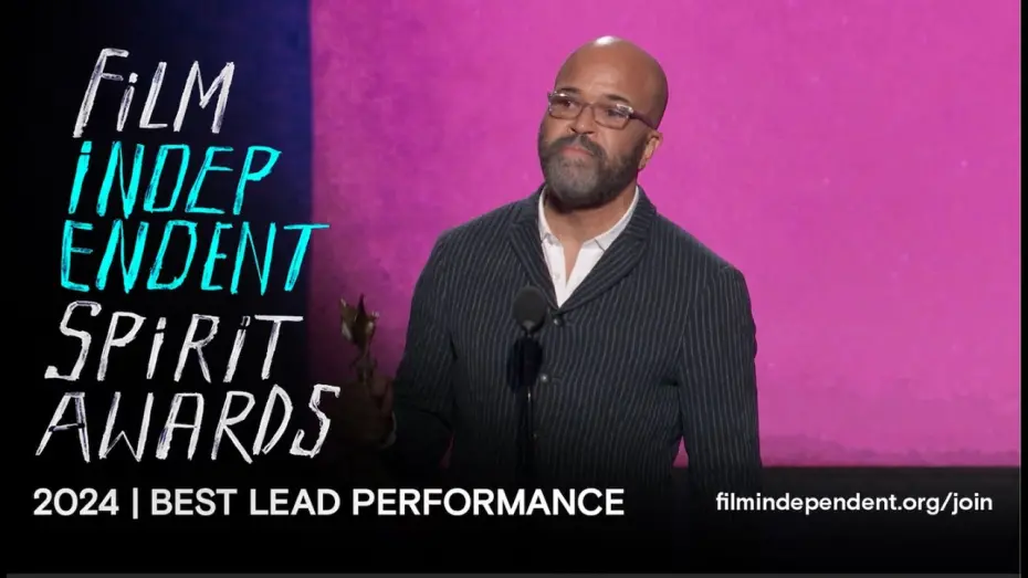 Video for the film American Fiction — JEFFREY WRIGHT wins BEST LEAD PERFORMANCE at the 2024 Film Independent Spirit Awards