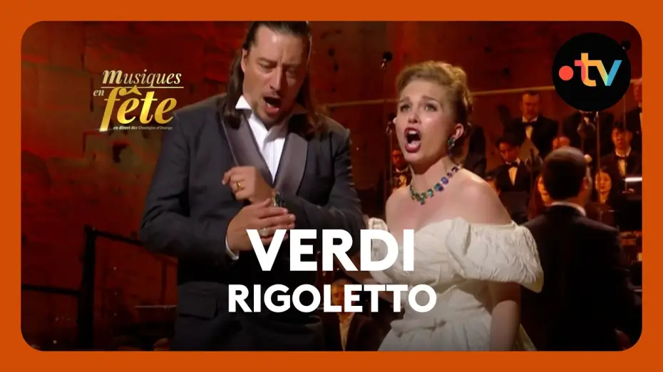 Video for the film Musiques en fête des Chorégies d'Orange — Verdi - Rigoletto "Si Vendetta, tremenda vendetta” avec Emy Gazeilles et Jérôme Boutillier
