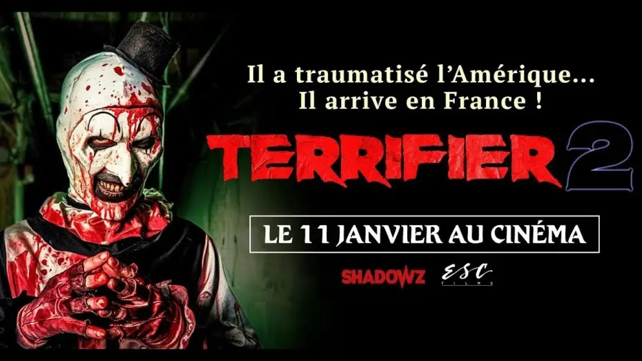 Video for the film Terrifier 2 — TERRIFIER 2 - Teaser VOSTFR