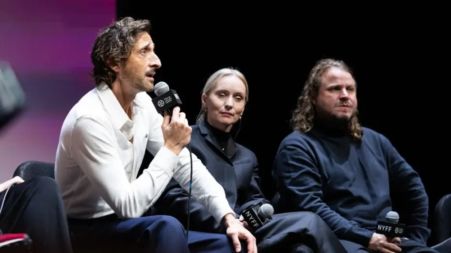 Video for the film The Brutalist — Brady Corbet, Mona Fastvold, Adrien Brody, Felicity Jones, and More on The Brutalist