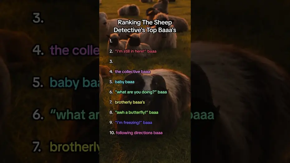 Video for the film The Sheep Detectives — How would you rank them?