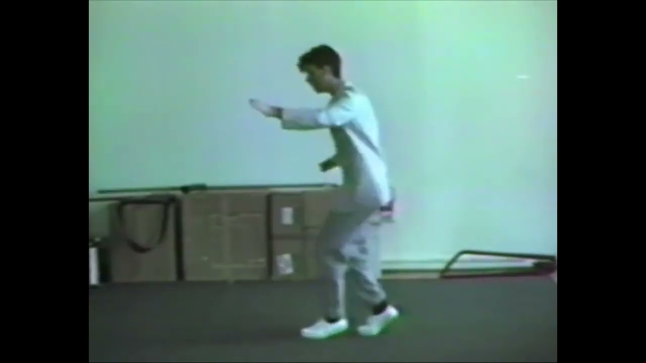 Video for the film Stop Making Sense — David Byrne practicing his moves for Stop Making Sense.