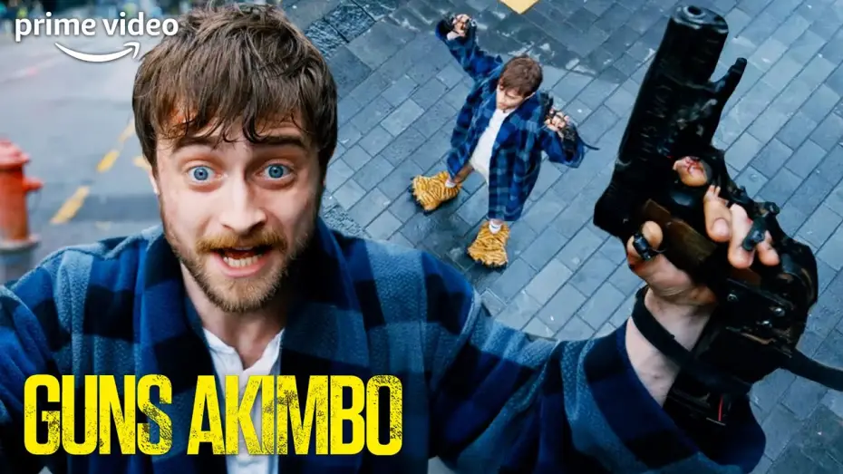 Video for the film Guns Akimbo — The Scene That Made Daniel Radcliffe Holding Guns In His Pyjamas A Meme