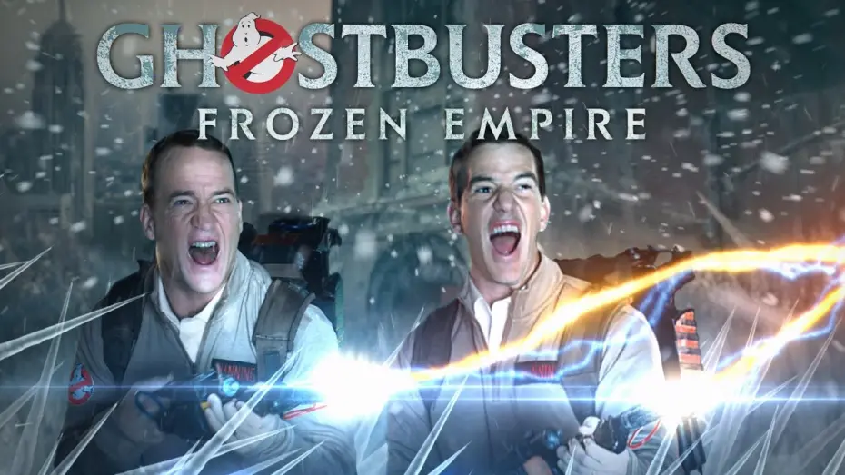 Video for the film Ghostbusters: Frozen Empire — Peyton and Eli Manning Suit Up