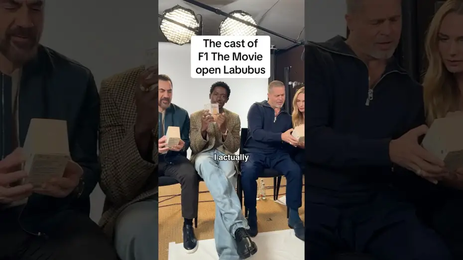 Video for the film F1 — The cast and their Labubus are revved up to see the movie in theaters June 27