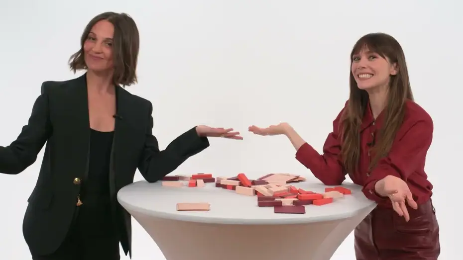 Video for the film The Assessment — Elizabeth Olsen and Alicia Vikander Play Tumbling Towers