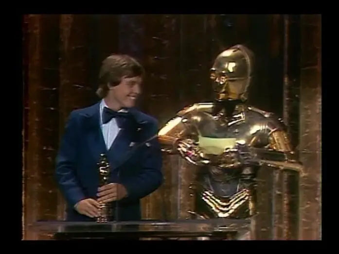 Video for the film Star Wars — Mark Hamill, C-3PO and R2-D2 Present Special Sound Oscars for Close Encounters and Star Wars