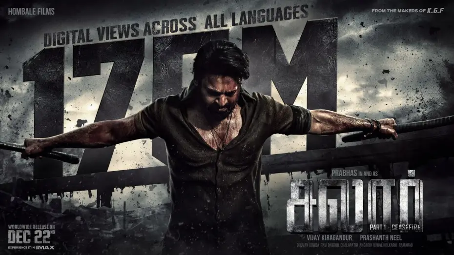 Video for the film Salaar: Part 1 - Ceasefire — Salaar Tamil Trailer | Prabhas | Prashanth Neel | Prithviraj|Shruthi|Hombale Films|Vijay Kiragandur
