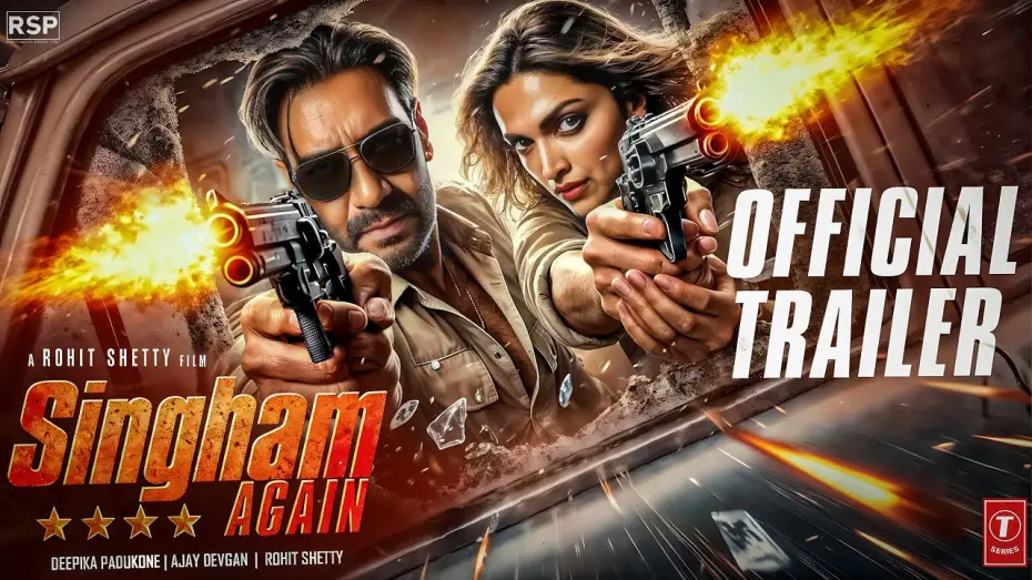 Video for the film Singham Again — SINGHAM AGAIN : OFFICIAL TRAILER | Ajay,Ranveer,Akshay,Arjun,Kareena,Deepika| Rohit Shetty | Concept