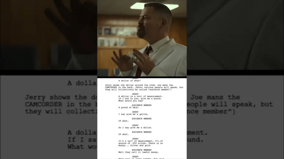 Video for the film Sovereign — Script To Screen - 'There is no money...'
