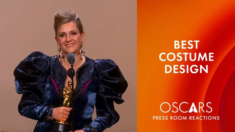 Video for the film Poor Things — Best Costume Design | 'Poor Things' | Holly Waddington | Oscars 2024 Press Room Speech