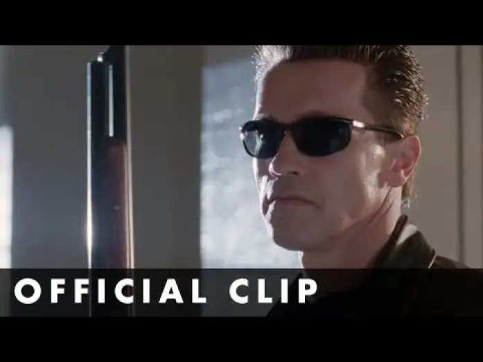 Video for the film Terminator 2: Judgment Day — John Connor teaches the Terminator 'Hasta La Vista' and 'No Problemo'