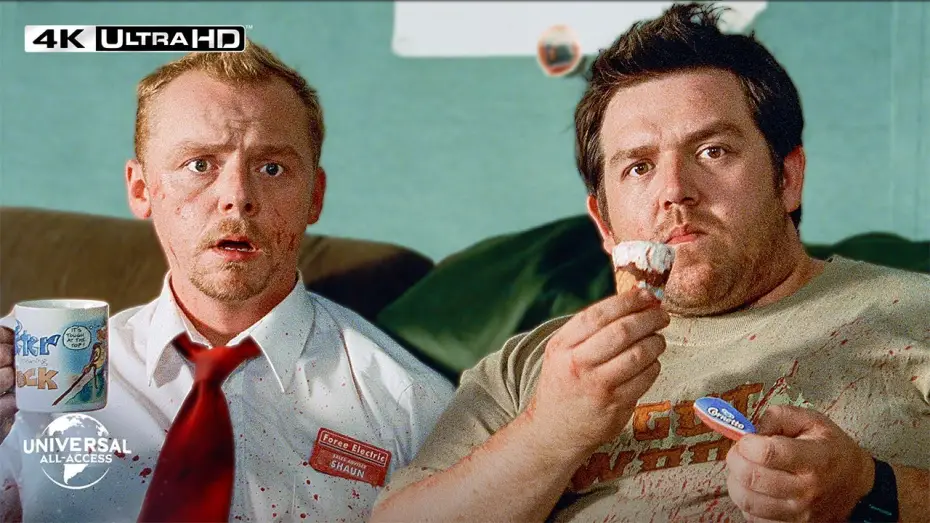 Video for the film Shaun of the Dead — Simon Pegg Gets His First Zombie Kill - Extended Preview