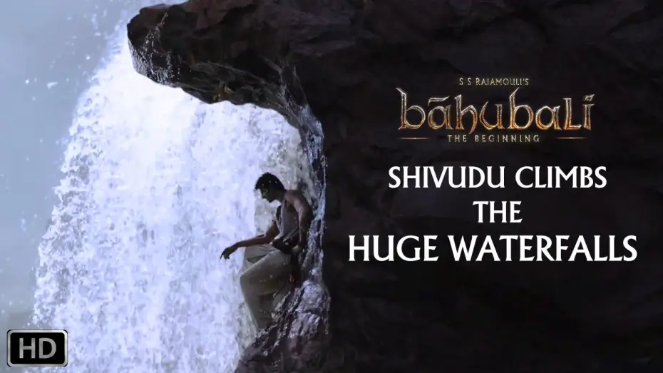 Video for the film Bāhubali: The Beginning — Shivudu Climbs the huge Waterfalls