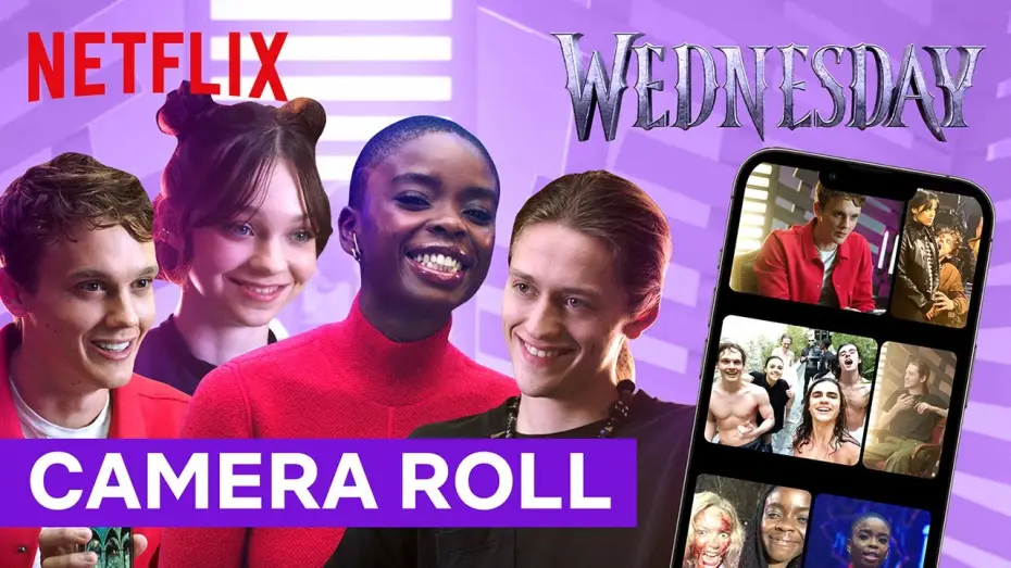 Video for the series Wednesday — The Wednesday Cast Takes The Camera Roll Challenge