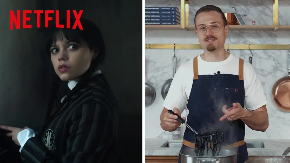 Video for the series Wednesday — Josh Weissman makes a Squid Ink Pasta for Wednesday Addams - Season 2