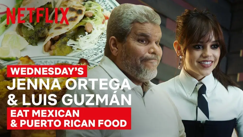 Video for the series Wednesday — Wednesday's Jenna Ortega & Luis Guzmán Eat Mexican & Puerto Rican Food