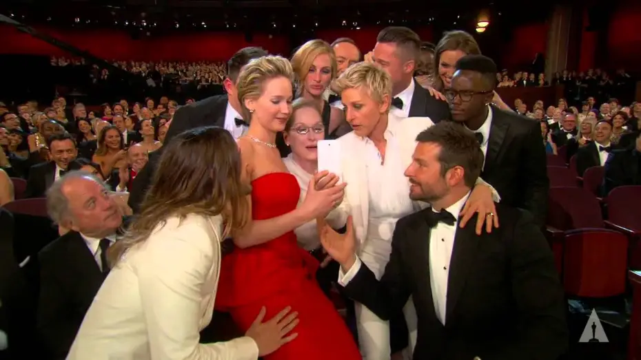 Video for the series The Oscars — Ellen DeGeneres takes a selfie at the Oscars