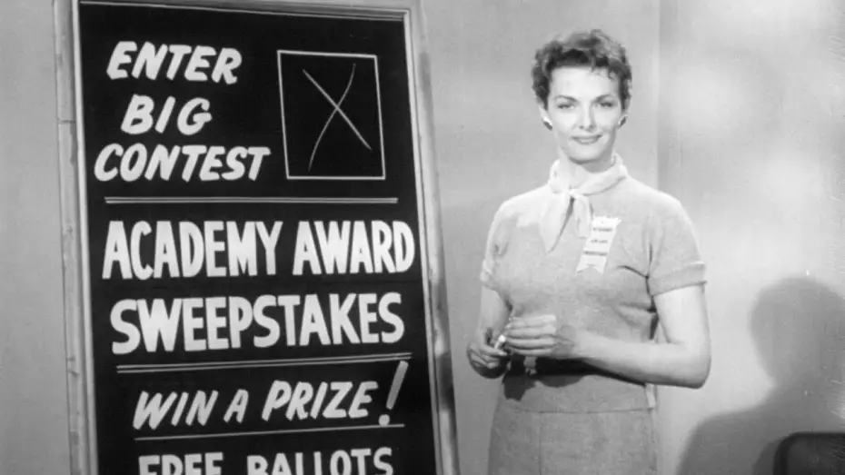 Video for the series The Oscars — Academy Awards Sweepstakes snipe featuring Jane Russell (1957) [FTD-0621]