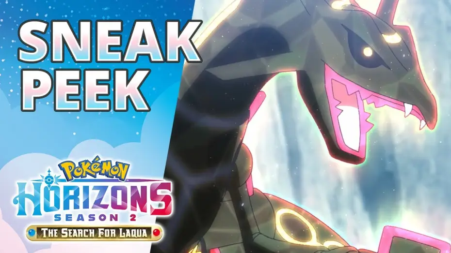 Video for the series Pokémon Horizons — The Rising Volt Tacklers vs. Black Rayquaza - Pokémon Horizons: Season 2 Sneak Peek