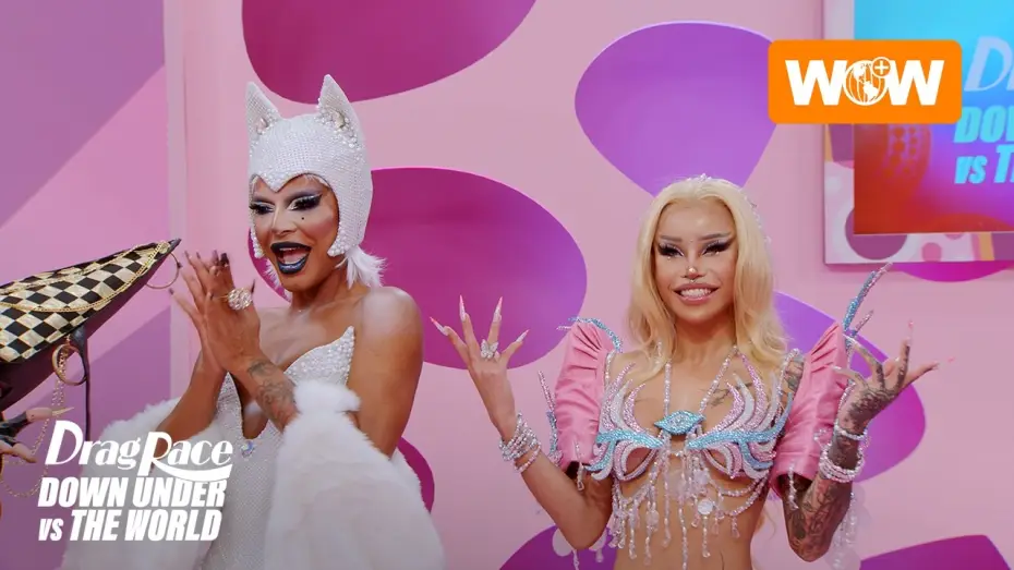 Video for the series Drag Race Down Under vs The World — Drag Race Down Under vs The World | First 15 Minutes SNEAK PEEK | WOW Presents Plus