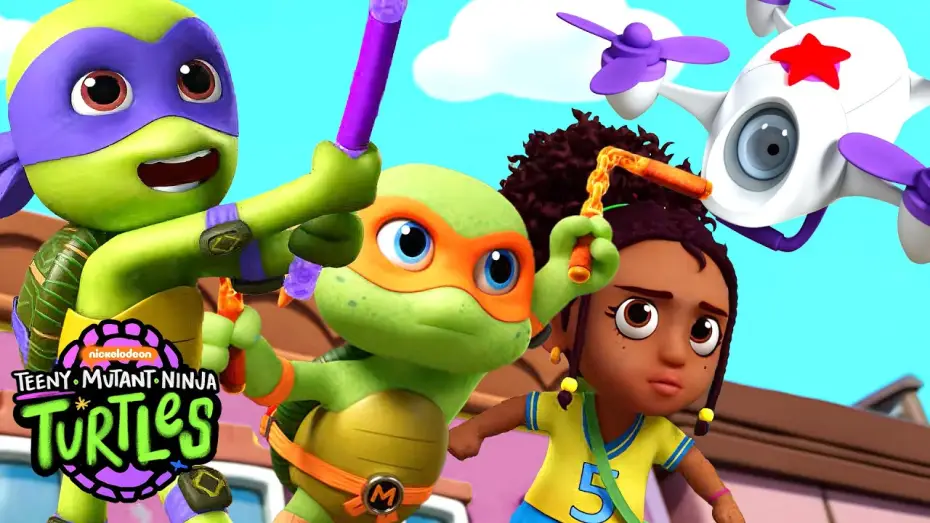 Video for the series Teeny Mutant Ninja Turtles — TEENY MUTANT NINJA TURTLES | Episode 3: April's Runaway Sky Flyer 🥏 | Full Episode