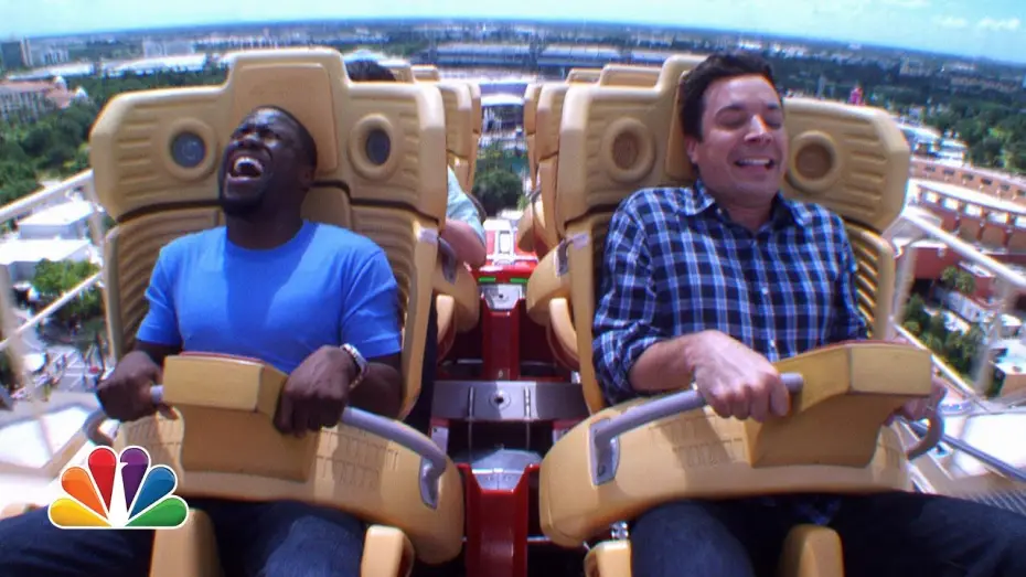 Video for the series The Tonight Show Starring Jimmy Fallon — Season 1 — Jimmy and Kevin Hart Ride a Roller Coaster