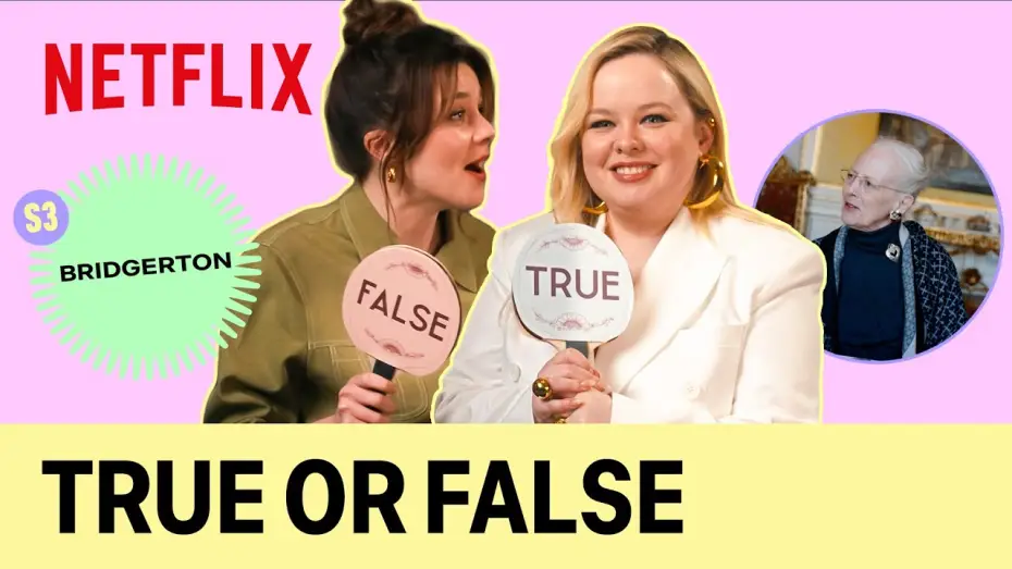 Видео к сериалу Bridgerton — The cast of Bridgerton S3 plays True or False: Queen Margrethe II of Denmark Edition