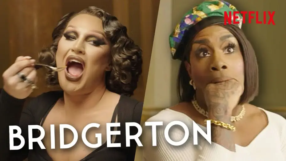 Video for the series Bridgerton — Drag Queens Monét X Change & The Vivienne Take a Bridgerton Etiquette Class | Netflix