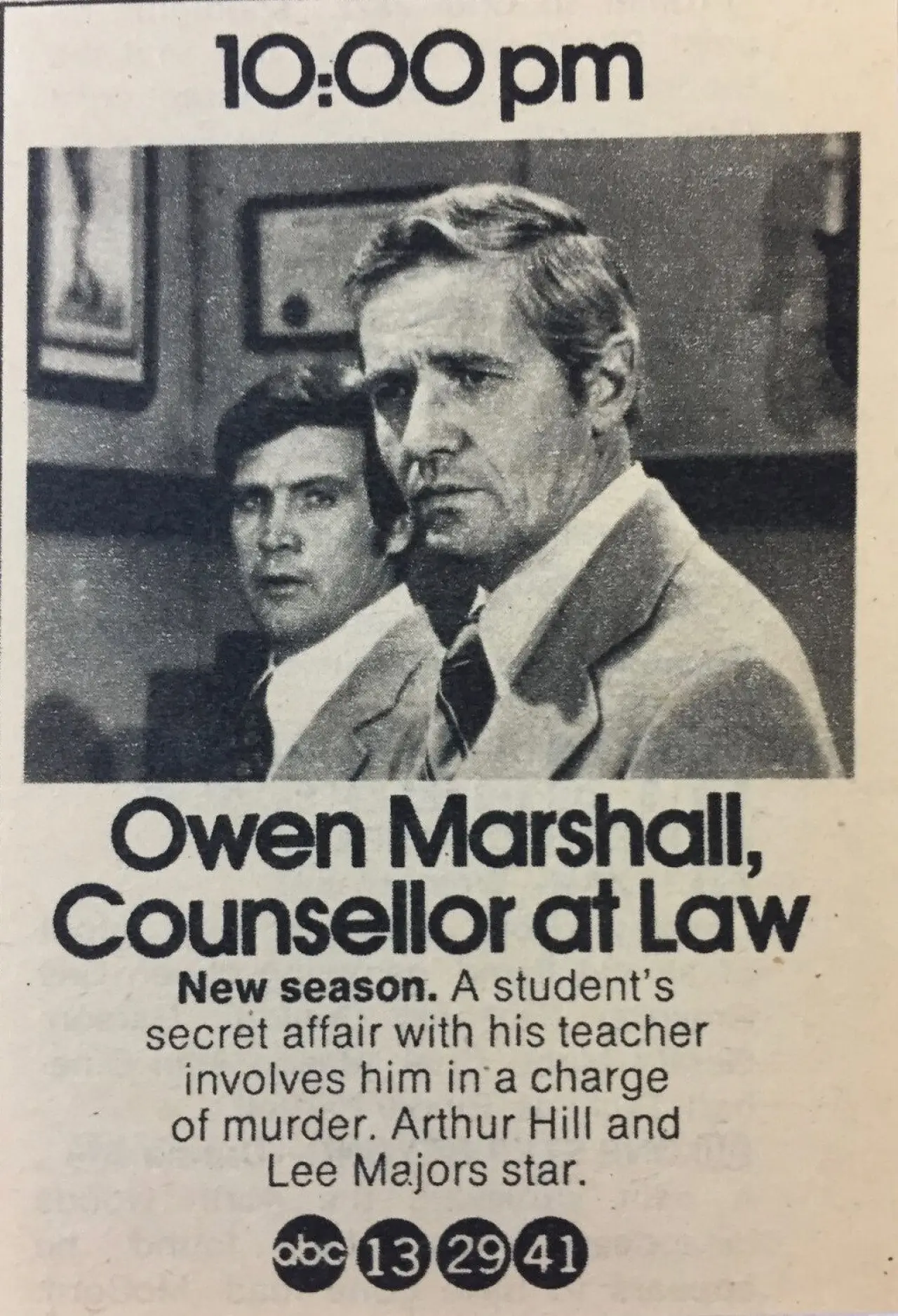 Series poster "Owen Marshall: Counselor at Law"